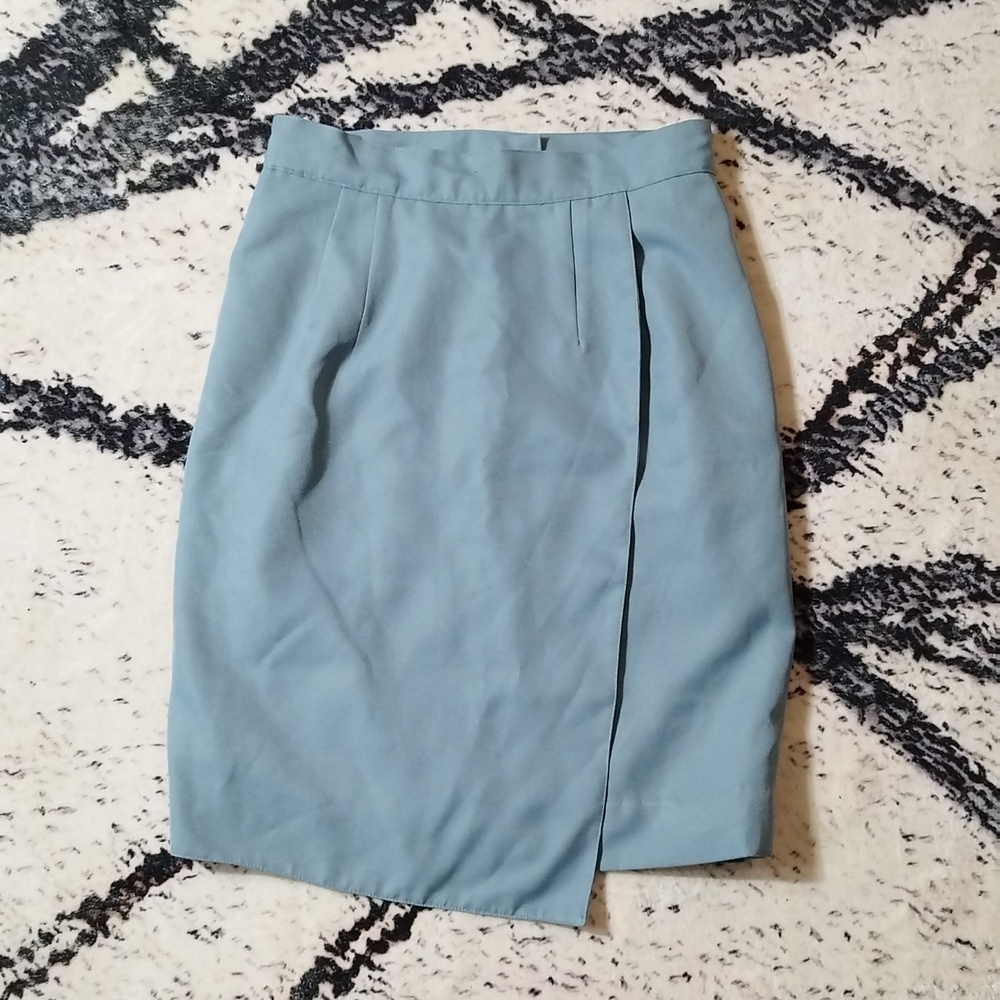 vintage light blue pencil skirt